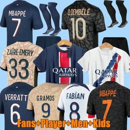 maillot Bresil MBAPPE Jerseys Kids Kit 24 25 Player Version Training Pre Match 2023 2024 Maglia Paris Home Away Football Shirt HAKIMI FABIAN