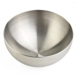 Bowls Stainless Steel Rice Soup Heat Insulated 304 Double Walled Bowl Salad Mixing Kitchen Tools Rust Proof Hand Polished