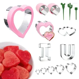 Baking Moulds Heart Cookie Cutter Biscuit Mold Dumplings Cake Tools 9 Size Sandwiches Shaper Stainless Steel Cheese Accessories