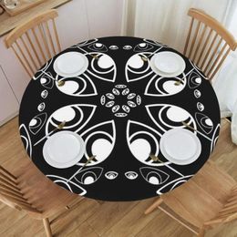 Table Cloth Eyes White Round Waterproof Home Decor