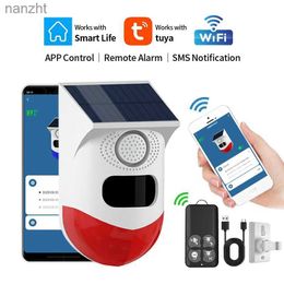 Alarm systems 2-in-1 WiFi Tuya Intelligent Remote Control Outdoor Charging Safety Sound Alarm Sensor Farm Garden Solar Infrared Alarm WX