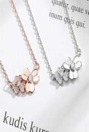 AAA Zircon Clover Necklace for Women Original Quality Simple Luxury Pendants Necklaces Korean Brand Jewelry Z135282Y7544910