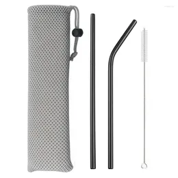 Drinking Straws 304 Stainless Steel Straw High Quality Set Reusable Eco Friendly With Cleaner Brush For Mugs 20/30oz