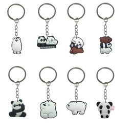 Keychains Lanyards Three Naked Bears Keychain Car Bag Keyring Key Ring For Men Chain Kid Boy Girl Party Favours Gift Suitable Schoolbag Otdie