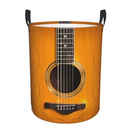 Laundry Bags Basket Acoustic Guitar Cloth Folding Dirty Clothes Toys Storage Bucket Household