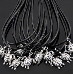 Cool 50pcsLOT Men Women039s Vintage Silver alloy sea turtles pendants surfer necklaces charms Jewellery gifts HJ034339177