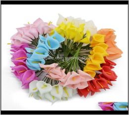 Decorative Wreaths Festive Supplies Home Garden Drop Delivery 840 PcsLot Artificial Mini Flowers Head Handmade Pe Foam Calla Li1662769