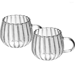 Mugs 2 Pcs Glass Pumpkin Cups Creative Coffee Mug Clear Cocktail Transparent Juice Household Water Office Milk