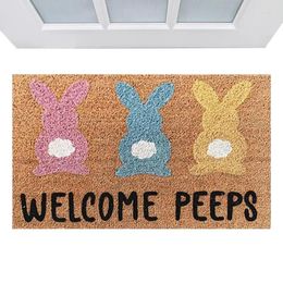 Carpets Easter Door Mat 23.6 15.7inch Seasonal Spring Farmhouse Holiday Low-Profile Floor Non Slip Backing Funny Doormat For