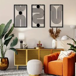 Abstract Geometry Gallery Hanger Geometry Art Works Modern Wall Art 3 Paintings Bohemian Line Wall Decoration 240428