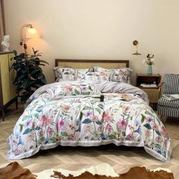 Bedding Sets Botanical Leaves Floral Printed Duvet Cover Set Soft Egyptian Cotton 1 Comforter Bed Sheet 2 Pillowcases