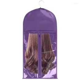 Storage Boxes Hair Extension Hanger Bag Salon Wig Dust Cover Lightweight Breathable Real Container For