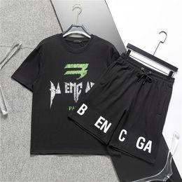 Designers Men's Tracksuits Sports shorts T shirts set fashion Mens tees Tracksuit Jogger two-piece summer couples Pure cotton t shirt Suits sportswear