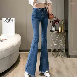 Women's Jeans Spring Summer Fashion Women's 2024 Emperament Korean Micro Flare Pants High Waist Show Slim Leisure Women F629