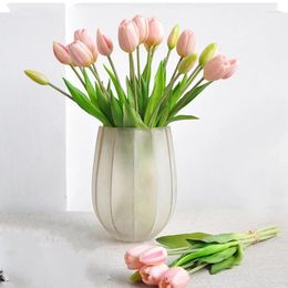 Decorative Flowers 5Branch/bundle Artificial Tulip Bouquet PE Latex Tulips Fake For Wedding Bridal Party Home Decor Floral