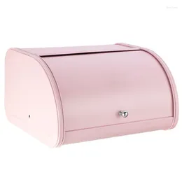 Storage Bottles Metal Bread Box Bin Kitchen Containers With Roll Top Lid Kitchenware NDS66