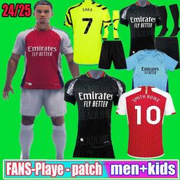 Soccer Jerseys Fans Player version SMITH ROWE RICE soccer jerseys HAVERTZ G JESUS SAKA 2024 2025 ODEGAARD MARTINELLI SALIBA ARSen 23 24 25 football shirt Men Kids 3XL