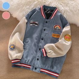 Men Baseball Jackets Spring Autumn Embroidered Letters Corduroy Loose Coat Tracksuit Harajuku Retro Uniform Mens Clothing 240511