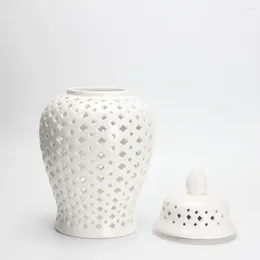 Storage Bottles Hollow Flower Vase Out Holder Ceramic Pots Prime Durable Porcelain Arrangement Desktop Ornament