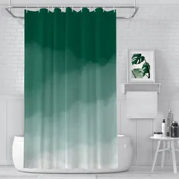 Shower Curtains Emerald Green Watercolor Ombre Bathroom Waterproof Partition Unique Home Decor Accessories