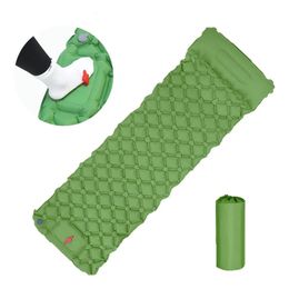 Outdoor Sleep Cushion Camping Inflatable Cushion with Built in Pump Ultra Light Air Cushion for Hiking Travel 240507