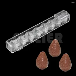 Baking Tools 3D Strawberry Froms Polycarbonate Chocolate Mold Diy Fruit Shaped Candy Pc Pastry Mould