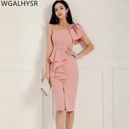 Casual Dresses Spring 2024 Korean Fashion Temperament Elegant Dress Womens Office Bodycon Sheath Pencil Female Clothing