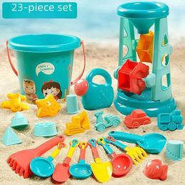 Sand Play Water Fun 23 pieces of childrens beach toy set hourglass baby outdoor tools sandbox cleaning boys and girls interactive parents and childrens gamesL2405