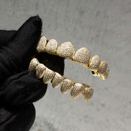 Hip Hop Jewelry 10K Gold Lab Grown Diamond Full Iced Out Personalized Custom For Teeth Lab Grown Diamond Grillz