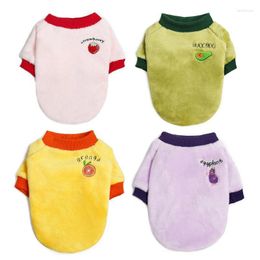 Dog Apparel Warm Clothes Cute Fruit Printing Fleece Pullover Dogs Sweater Double-faced Pets Clothing For Small Medium