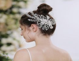 TRiXY H254 Rhinestone Wedding Headpiece Hair Clips Vine Rhinestone Floral Bride Hair Accessories Bridal Jewelry7270126