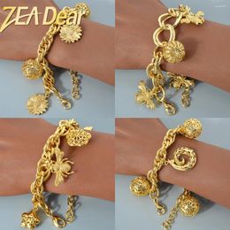 Charm Bracelets ZeaDear Chic Small Goldfish Bee Animal Hip Hop Link Chain Bracelet On Hand Luxury 18K Gold Color Women Jewelry