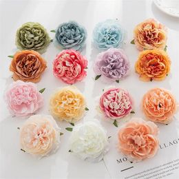 Decorative Flowers 5PCS Artificial Peony Flower Heads Silk Wedding Diy Clothes Hats Shooting Props Walls