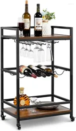 Carpets Bar Cart Serving With Wheels Industrial Style Wine For Home Kitchen & Dinning Room Rustic Brown Water Heating Pad He