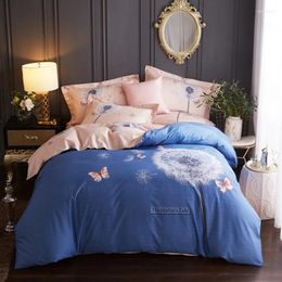 Bedding Sets American Style Set Cotton Flower Duvet Cover Flat Bohemia Bed Floral Bedclothes 4pcs/set Sheet Pillowcase