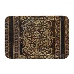 Carpets Gilded Leather Tome Front Door Mat Outdoor Quick Dry Vintage Mediaeval Pattern Doormat Kitchen Balcony Entrance Rug Carpet