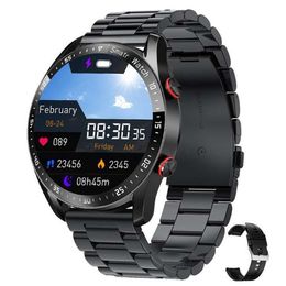 New HW20 Bluetooth Call Smart Watch Business Edelstahl -Stahlriemenanruf Uhr EKG Sportwache