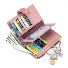 Wallets Small Wallet For Women Genuine Leather Bifold Multi Mini Card Holder Organiser Purse Ladies Short With Passport ID Window