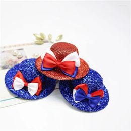 Party Supplies Glittered Top Hat Bowler Julycostume Hair Clip Unisex Kids For Stall Market Bowknot