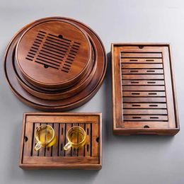 Tea Trays Table Serving Tray Wood Decorative Luxury Round Small Vintage Gongfu Chinese Plateau Office Accessories WSW20XP