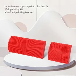 Storage Bags 2PCS 3 Inch 6 Imitation Wood Grain Paint Roller Brush Wall Painting Tool Sets Texture Art Set