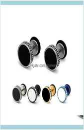 Stud Jewellery pair Unisex Barbell Titanium Steel Men Earrings Punk Anti Allergy Piercing Ear Male Fashion Gifts Drop Delivery Kyc6613906