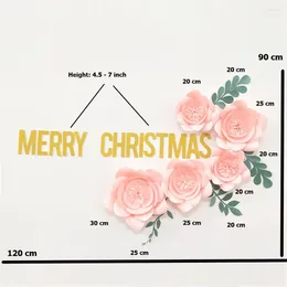 Decorative Flowers DIY Paper Flower Wall Decor Merry Christmas Backdrop Xmas Home Decoration Trending Floral Artificial Rose