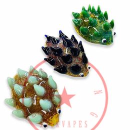 Latest Colorful Porcupine Art Smoking Glass Pipes Portable Handmade Dry Herb Tobacco Filter Spoon Bowl Innovative Pocket Cigarette Holder DHL