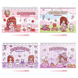 Gift Wrap Cartoon Girl Stickers Princess DIY Aesthetic Reward Adhesive Tape Illustration Sticker Book For Phone Scrapbook