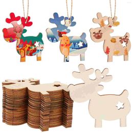 Decorative Figurines Reindeer Wood DIY Crafts Cutouts Wooden Christmas Decorations Carved Embellishments