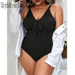 Women's Swimwear 2024 Plus Size Women One Piece Swimsuits Solid V-Neck Tummy Control Monokini Sexy Push Up Bathing Suit