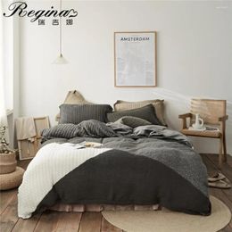 Bedding Sets REGINA Luxury Classic Knitted ComforterBedding Set Soft Warm Autumn Winter Sheet Pillowcase Duvet Cover Year 2024 Bed