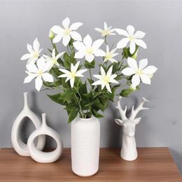 Decorative Flowers 1Pc Artificial 69cm 3 Branch Lotus Wedding Simulation Home Garden Decoration Desk