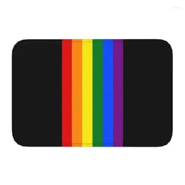 Carpets Gay Pride Flag Stripe Doormat Non-Slip Bath Kitchen Mat Bedroom Balcony Floor Door Entrance Carpet Rug